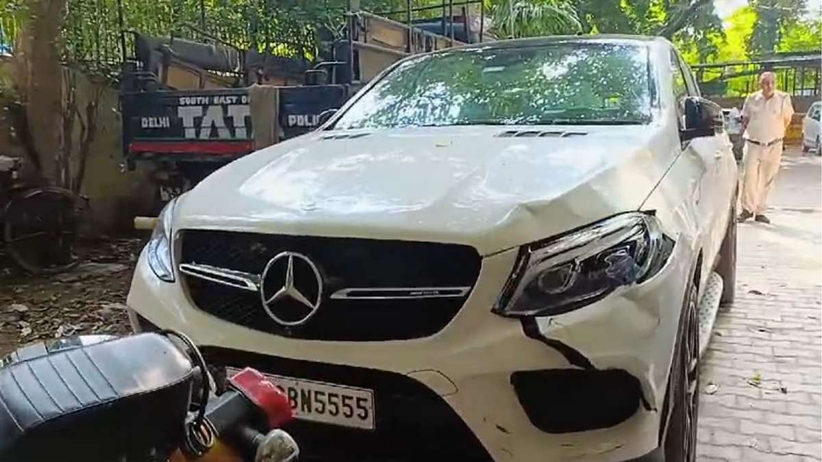  Speeding Mercedes Kills Cyclist Near Ashram Area, Accused Detained - | Photo: Delhi Police 